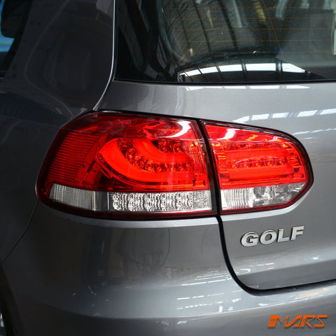 Clear Red R Style 3D LED Stripe Bar Tail lights for Volkswagen VW Golf VI 6 2008 - 2013 - Mars Performance