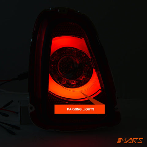 Clear Red Tail lights with 3D Stripe Bar & LED Indicators for Mini Cooper Hatch R56 LCI 2010 - 2013 - Mars Performance
