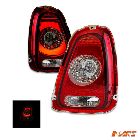 Clear Red Tail lights with 3D Stripe Bar & LED Indicators for Mini Cooper Hatch R56 Pre LCI 2007 - 2010 - Mars Performance