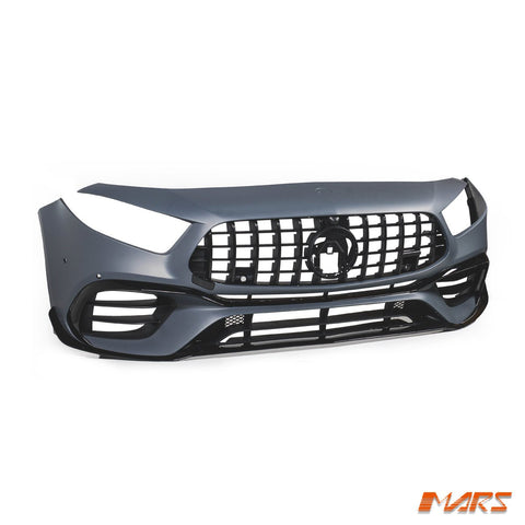 Completed Front Bumper Bar with Grill & Canards for Mercedes - Benz Genuine A45 A45S AMG W177 Hatch 2018 - 2024 - Mars Performance