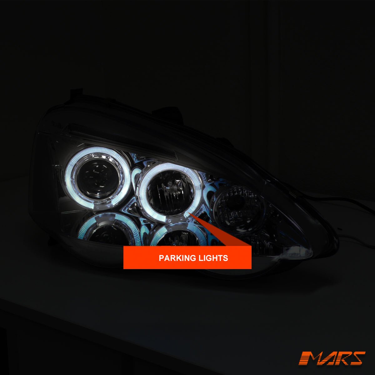 Crystal Clear Angel - Eyes Projector Head Lights for Honda Integra DC5 2001 - 2004 - Mars Performance