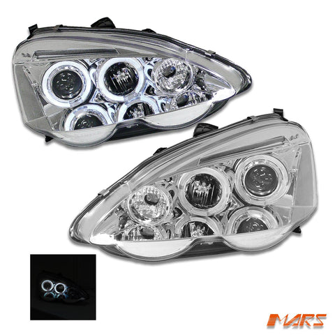 Crystal Clear Angel - Eyes Projector Head Lights for Honda Integra DC5 2001 - 2004 - Mars Performance