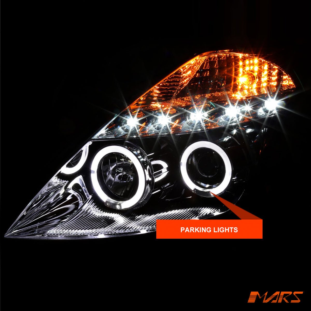 Crystal Clear Angel Eyes Projector Head Lights for Nissan Z33 350Z 2003 - 2005 Series 1 - Mars Performance