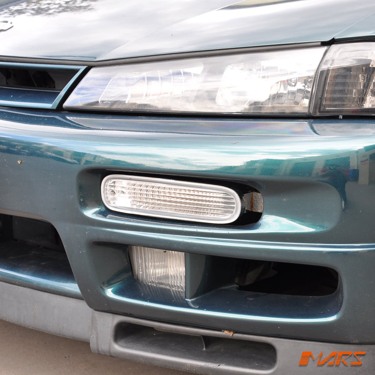 Crystal Clear Bumper bar Turn Signal Indicator Lights for Nissan 200SX Silvia S14 1993 - 1996 - Mars Performance