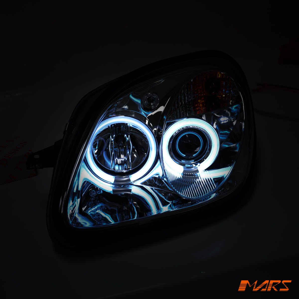 Crystal Clear CCFL Angel Eyes Head Lights for Mercedes - Benz SLK R170 1997 - 2004 - Mars Performance