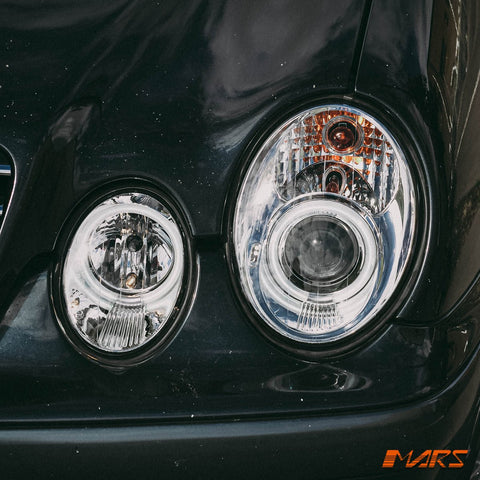 Crystal Clear CCFL Angel Eyes Prejector Head Lights for Mercedes - Benz CLK - Class W208 C208 A208 1997 - 2002 - Mars Performance