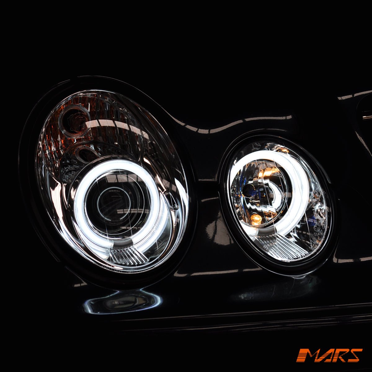 Crystal Clear CCFL Angel Eyes Prejector Head Lights for Mercedes - Benz CLK - Class W208 C208 A208 1997 - 2002 - Mars Performance