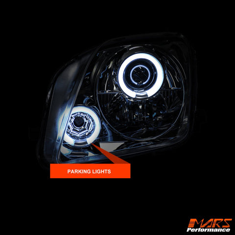 Crystal Clear CCFL Angel - Eyes Projector Head Lights for Honda Prelude 1997 - 2001 - Mars Performance