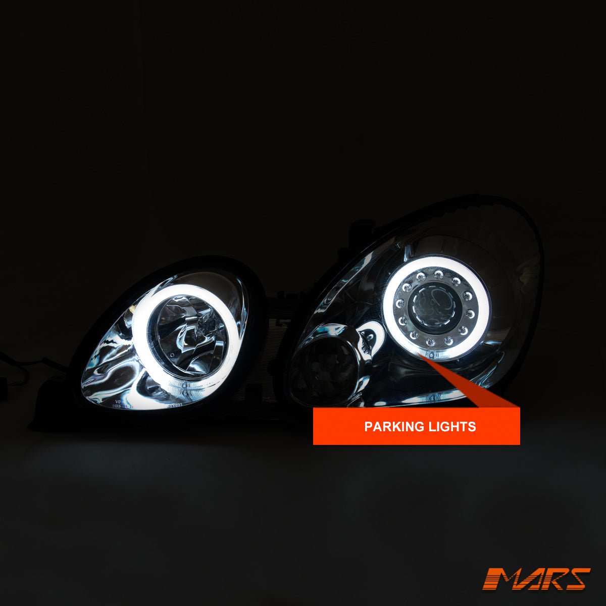Crystal Clear CCFL Angel - Eyes Projector Head Lights for Lexus GS300 1998 - 2005 JZS160R - Mars Performance