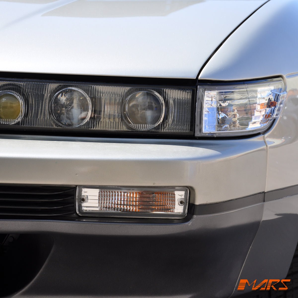 Crystal Clear Front Bumper bar Turn Signal Indicator Lights for Nissan Silvia S13 1988 - 1993 - Mars Performance