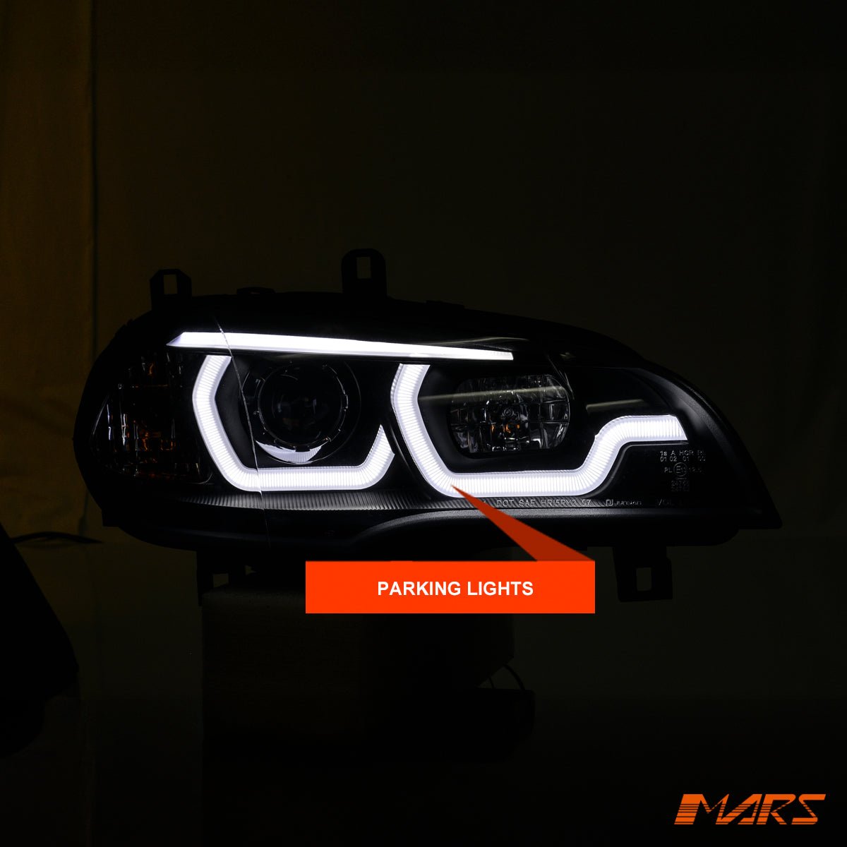 Crystal Clear LED DRL projector Head Lights for BMW X - Series X5 E70 2007 - 2010 Pre LCI - Mars Performance