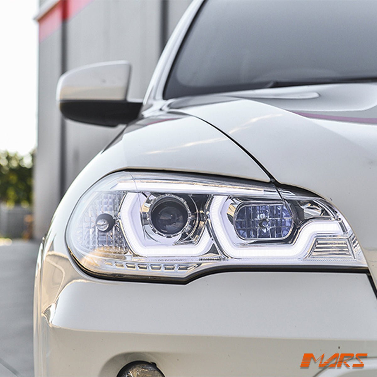 Crystal Clear LED DRL projector Head Lights for BMW X - Series X5 E70 2007 - 2010 Pre LCI - Mars Performance