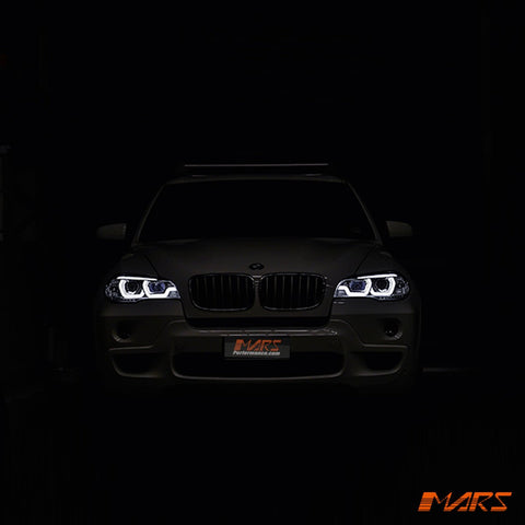 Crystal Clear LED DRL projector Head Lights for BMW X - Series X5 E70 2007 - 2010 Pre LCI - Mars Performance
