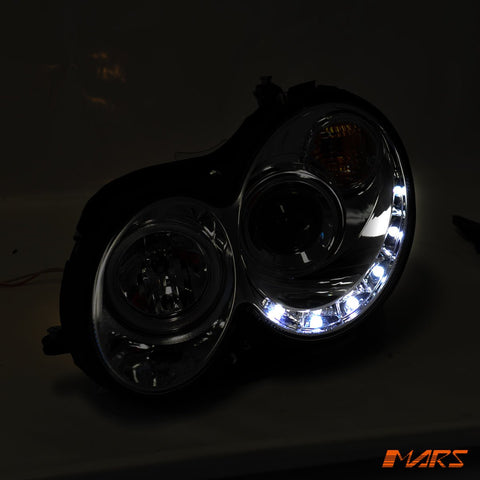 Crystal Clear LED DRL Projector Head Lights for Mercede - Benz CLK - Class W209 C209 A209 2002 - 2009 - Mars Performance