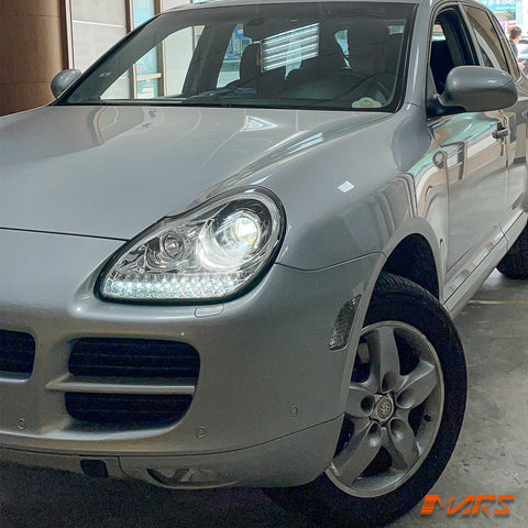 Crystal Clear LED DRL Projector Head Lights for Porsche Cayenne 955 9PA 2003 - 2006 - HID/Xenon model only - Mars Performance