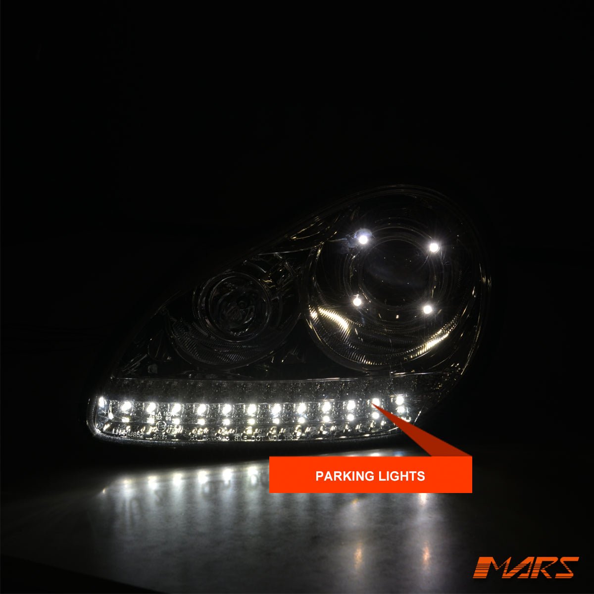 Crystal Clear LED DRL Projector Head Lights for Porsche Cayenne 955 9PA 2003 - 2006 - HID/Xenon model only - Mars Performance