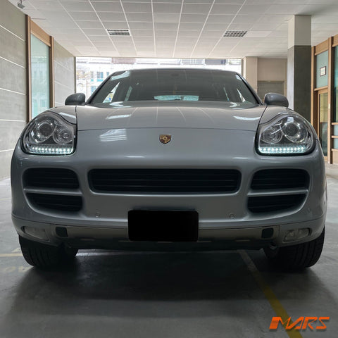 Crystal Clear LED DRL Projector Head Lights for Porsche Cayenne 955 9PA 2003 - 2006 - HID/Xenon model only - Mars Performance