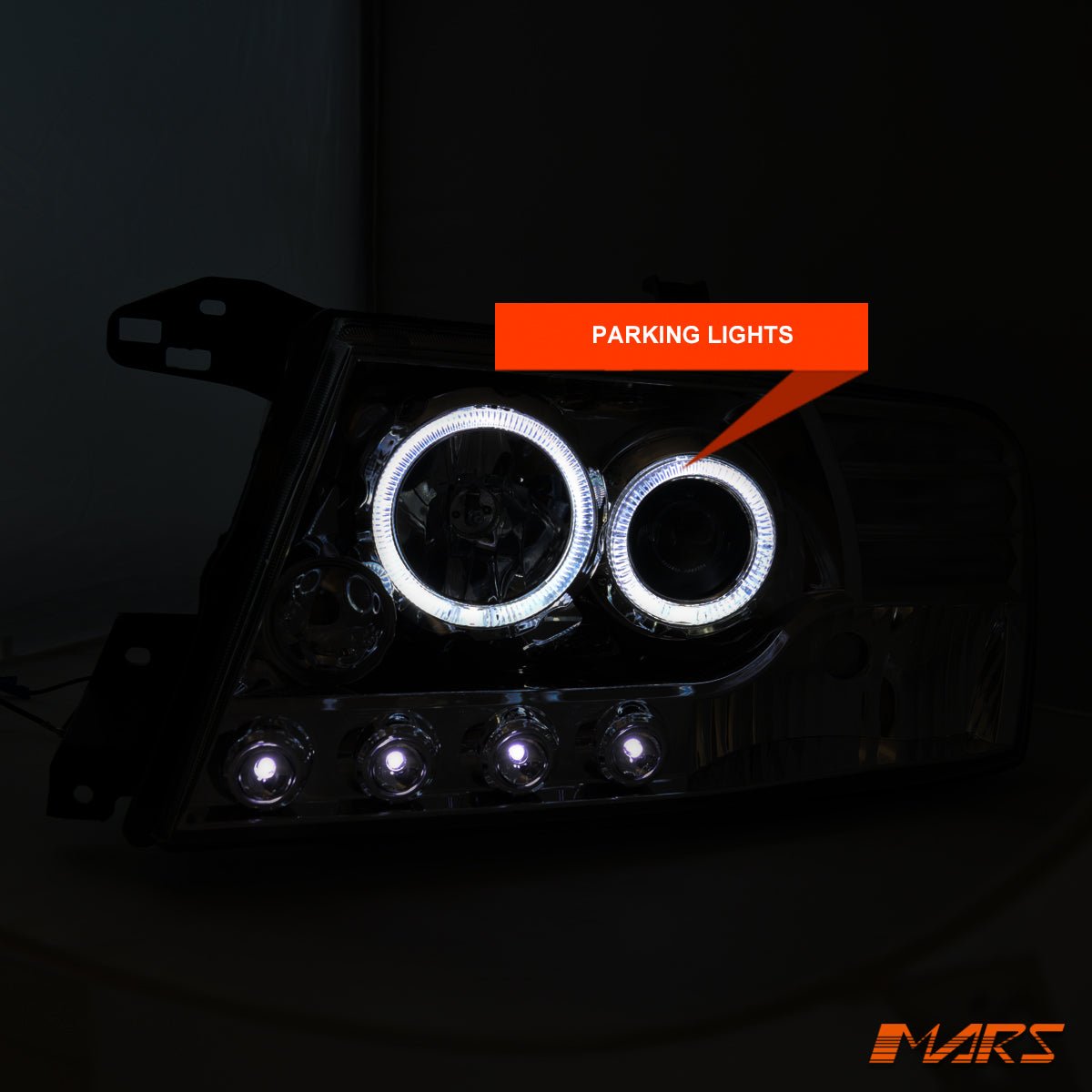 Crystal Clear LED High Power Angel Eyes Projector Head Lights for Mitsubishi Pajero 2000 - 2006 NP NM - Mars Performance
