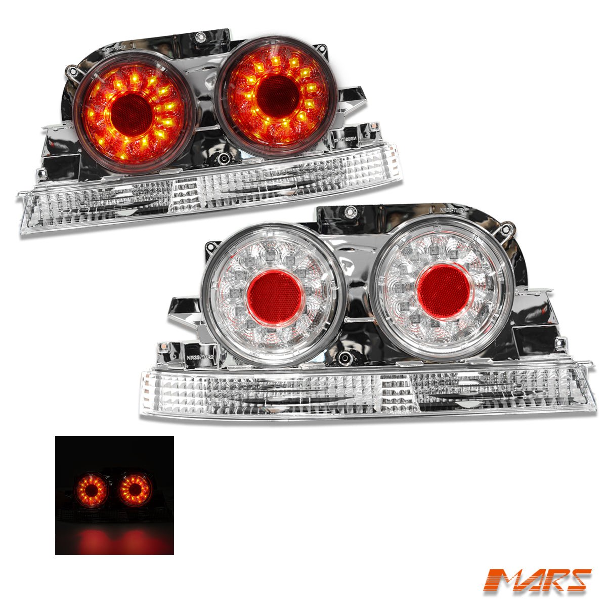 Crystal Clear LED Tail Lights for Nissan R33 Skyline Coupe GTS - T GT - R GT - T RB250DET - Mars Performance