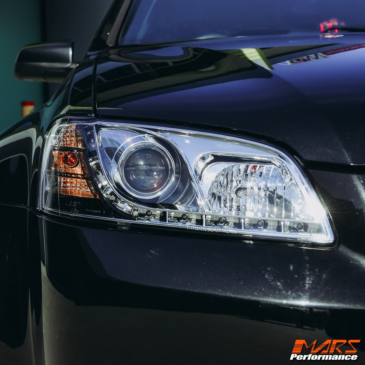 Crystal DRL LED Projector Head Lights for Holden Commodore & HSV VE Series 1 - Mars Performance