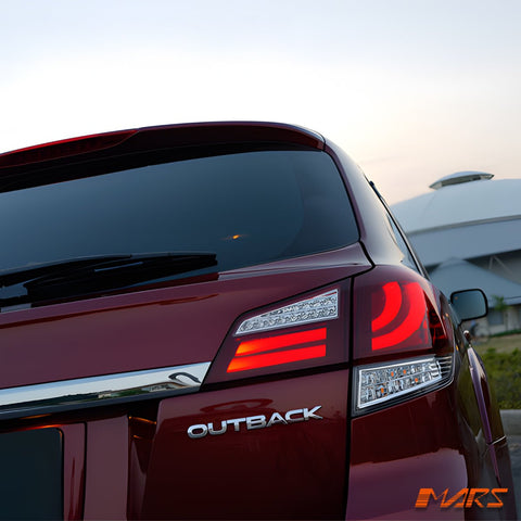 CRYSTAL - EYE Clear Red Full LED Tail lights with Sequential Indicator for Subaru 5GEN Liberty Legacy OutBack 2009 - 2014 Wagon - Mars Performance