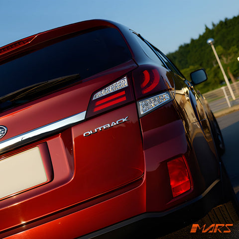 CRYSTAL - EYE Clear Red Full LED Tail lights with Sequential Indicator for Subaru 5GEN Liberty Legacy OutBack 2009 - 2014 Wagon - Mars Performance