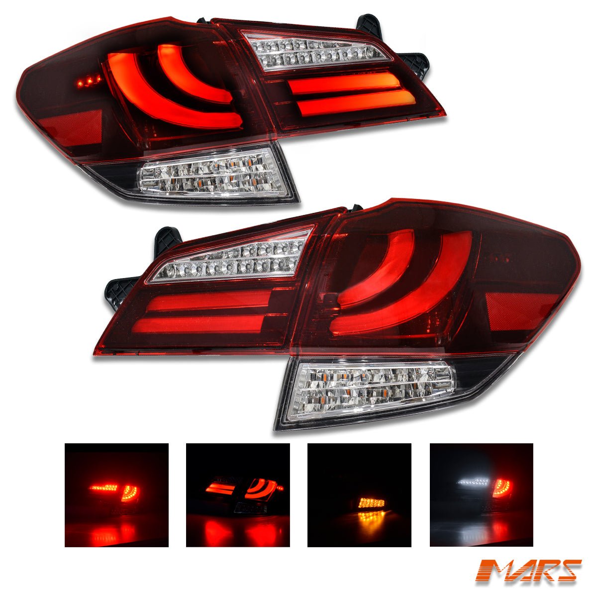 CRYSTAL - EYE Clear Red Full LED Tail lights with Sequential Indicator for Subaru 5GEN Liberty Legacy OutBack 2009 - 2014 Wagon - Mars Performance
