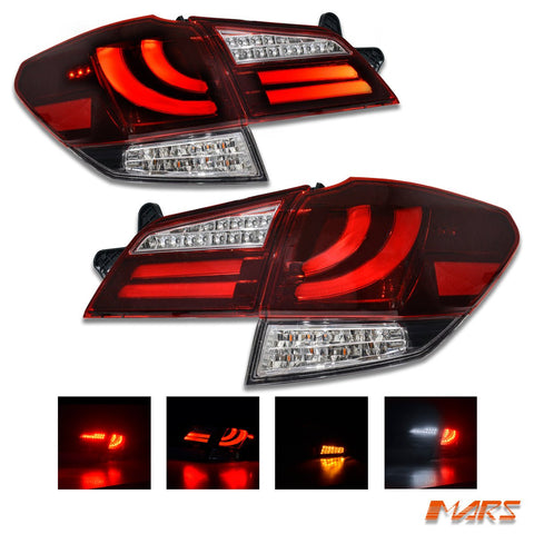 CRYSTAL - EYE Clear Red Full LED Tail lights with Sequential Indicator for Subaru 5GEN Liberty Legacy OutBack 2009 - 2014 Wagon - Mars Performance