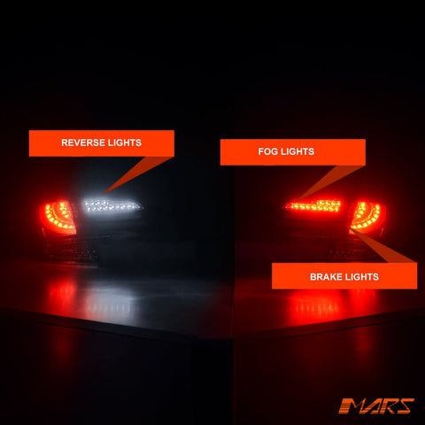 CRYSTAL - EYE Smoked Red Full LED Tail lights with Sequential Indicator for Subaru 5GEN Liberty Legacy OutBack 2009 - 2014 Wagon - Mars Performance
