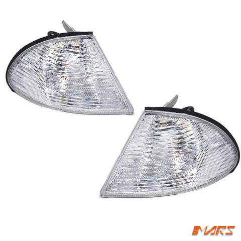 Crystal Front Corner turn signal indicator lights for BMW 3 - Series E46 1998 - 2001 Pre LCI Sedan & Wagon - Mars Performance