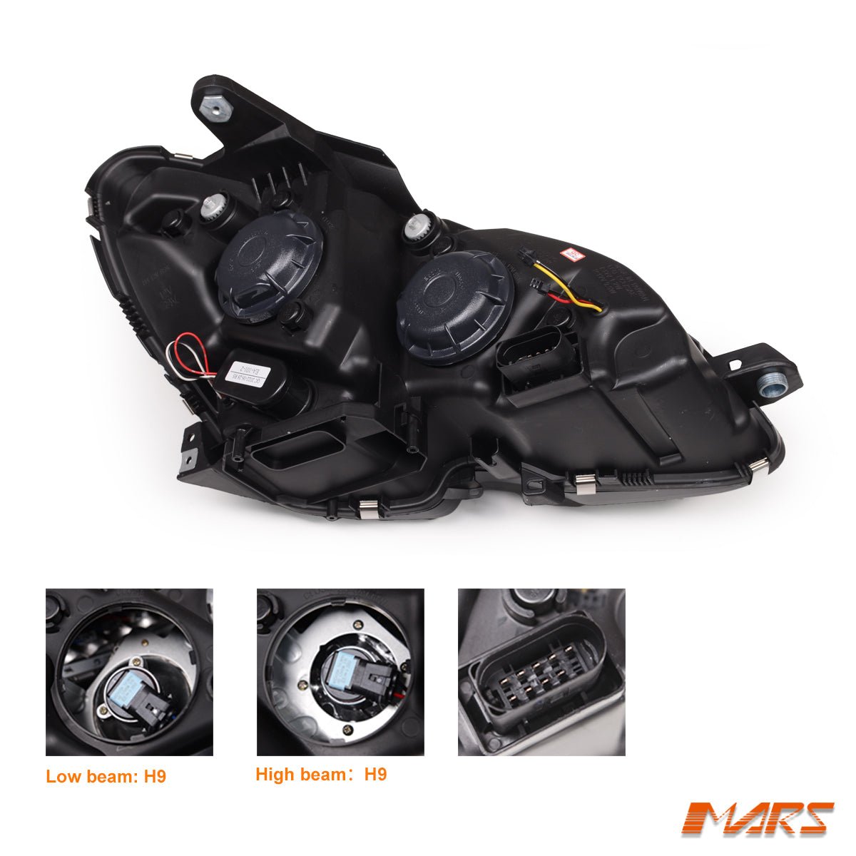 Crystal LED DRL Projector Head Lights for Mercedes - Benz C - Class W204 2007 - 2010 - Halogen Model only - Mars Performance