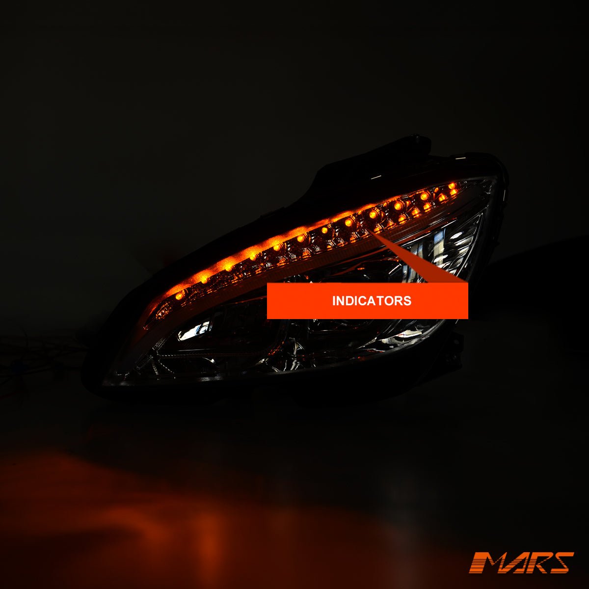 Crystal LED DRL Projector Head Lights for Mercedes - Benz C - Class W204 2007 - 2010 - Halogen Model only - Mars Performance