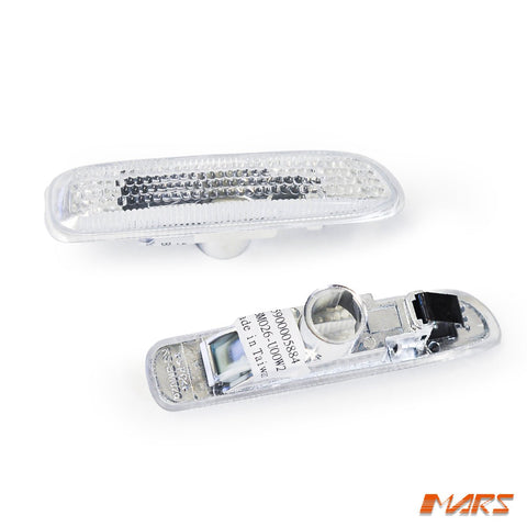 Crystal Side Fender Guard turn signal indicator marker lights for BMW 3 - Series E46 Pre LCI Sedan & Coupe - Mars Performance