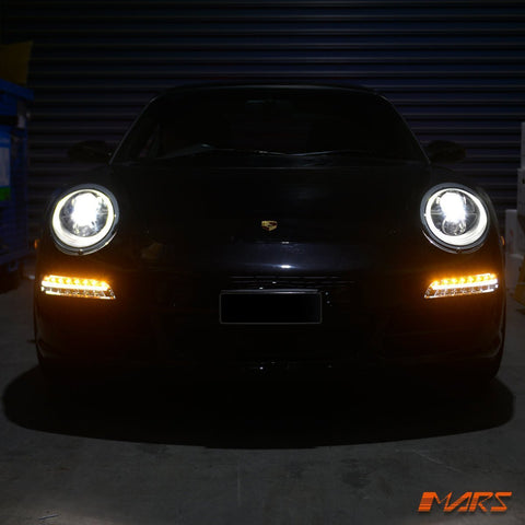 DRL Day - Time Running LED Bumper Bar Fog Lights with Indicators for Porsche Carrera 997 911 2005 - 2008 - Mars Performance