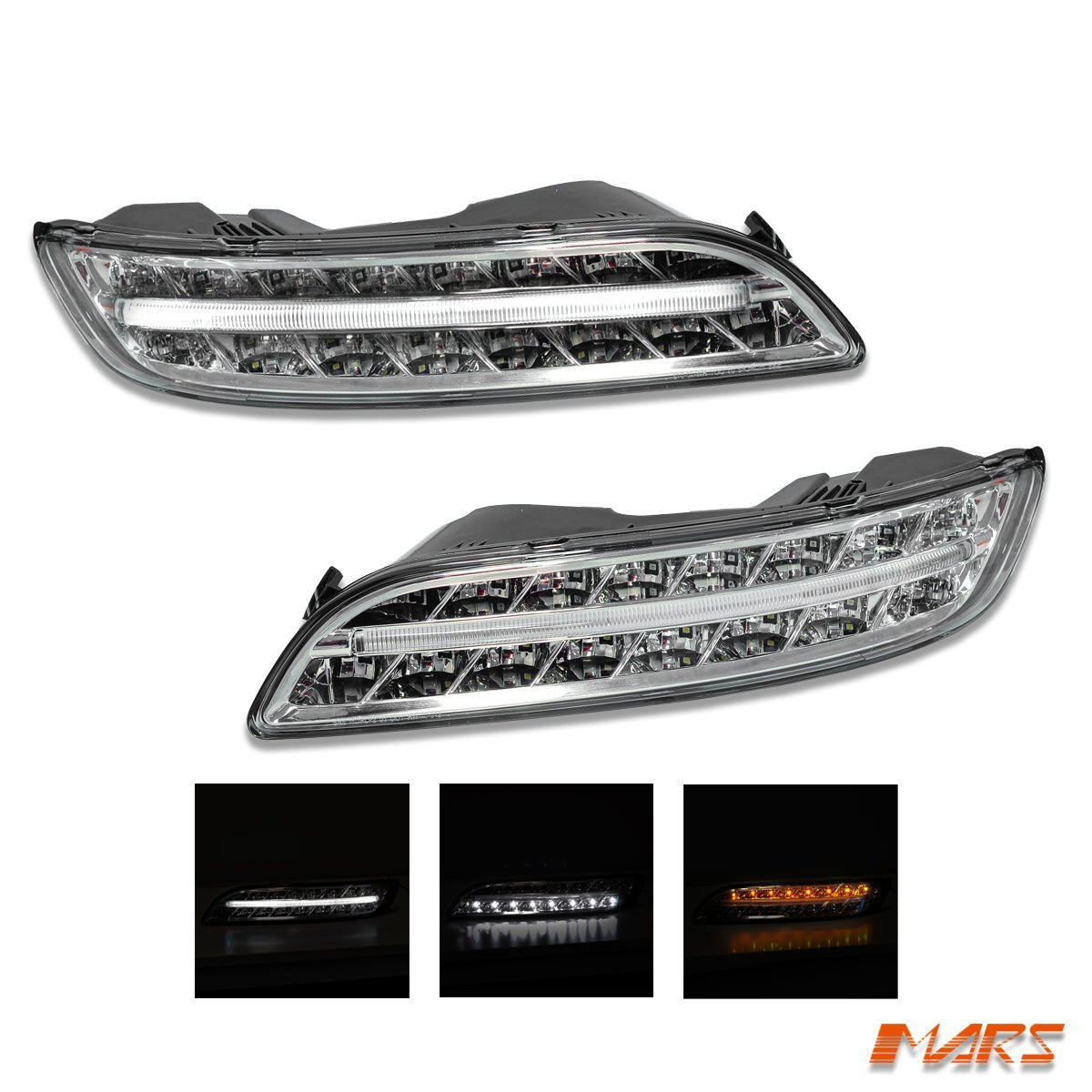 DRL Day - Time Running LED Bumper Bar Fog Lights with Indicators for Porsche Carrera 997 911 2005 - 2008 - Mars Performance