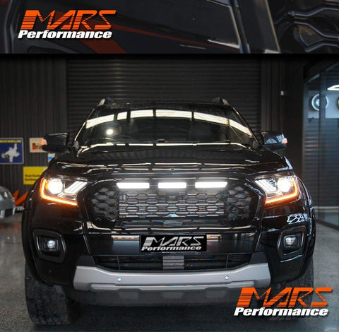 DRL Dual beam Projector HID Xenon Head Lights with LED Sequential Indicator for Ford Ranger PX2 PX3 & Everest 2015 - 2021 - Mars Performance