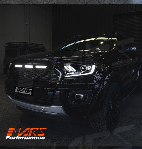 DRL Dual beam Projector HID Xenon Head Lights with LED Sequential Indicator for Ford Ranger PX2 PX3 & Everest 2015 - 2021 - Mars Performance