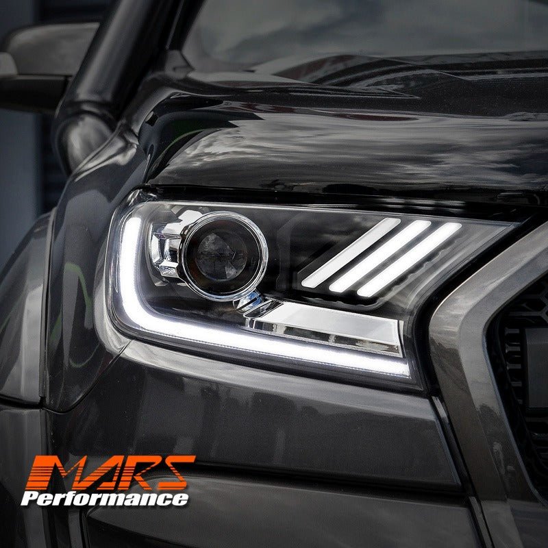 DRL Dual beam Projector HID Xenon Head Lights with LED Sequential Indicator for Ford Ranger PX2 PX3 & Everest 2015 - 2021 - Mars Performance