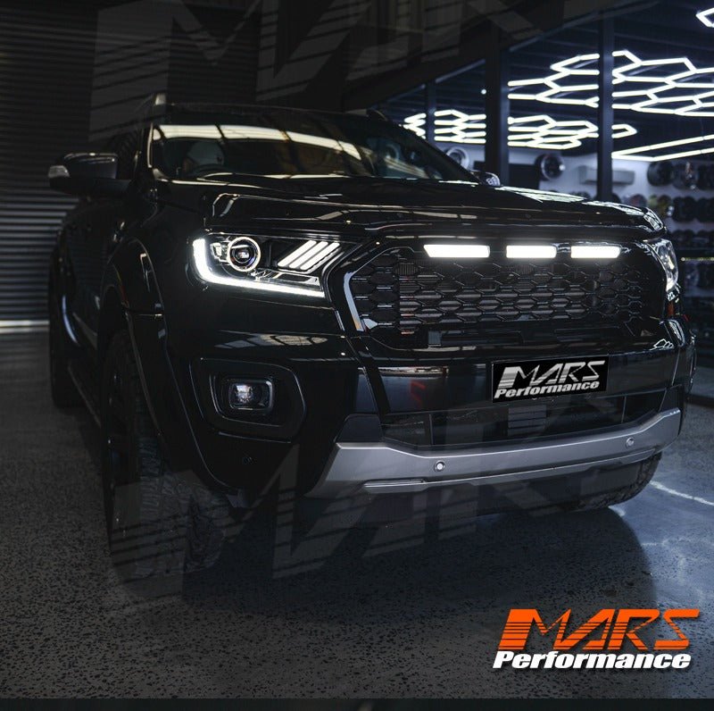 DRL Dual beam Projector HID Xenon Head Lights with LED Sequential Indicator for Ford Ranger PX2 PX3 & Everest 2015 - 2021 - Mars Performance