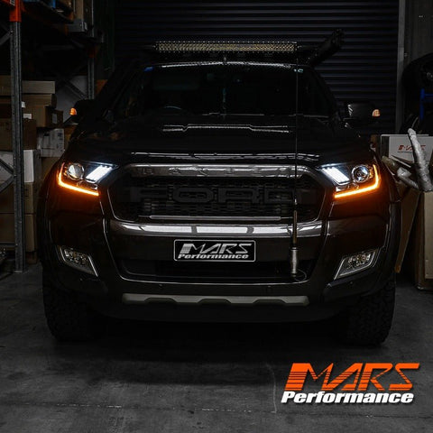 DRL Dual beam Projector HID Xenon Head Lights with LED Sequential Indicator for Ford Ranger PX2 PX3 & Everest 2015 - 2021 - Mars Performance