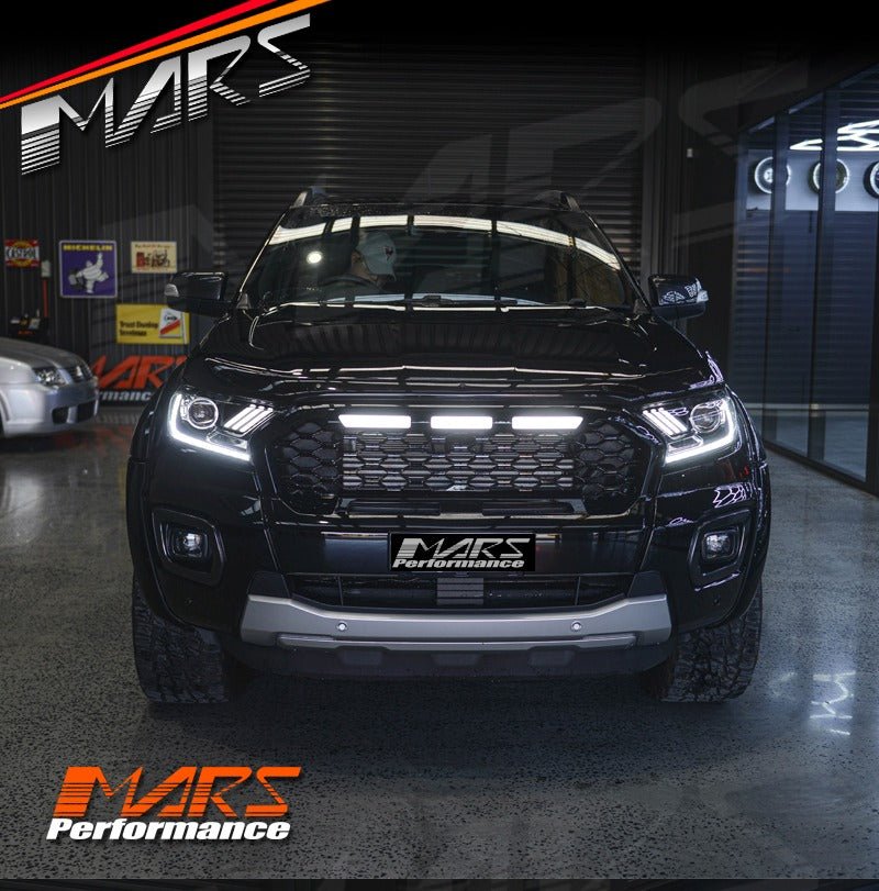 DRL Dual beam Projector HID Xenon Head Lights with LED Sequential Indicator for Ford Ranger PX2 PX3 & Everest 2015 - 2021 - Mars Performance