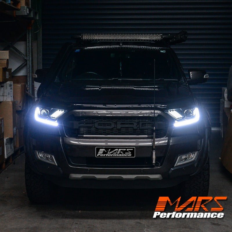 DRL Dual beam Projector HID Xenon Head Lights with LED Sequential Indicator for Ford Ranger PX2 PX3 & Everest 2015 - 2021 - Mars Performance