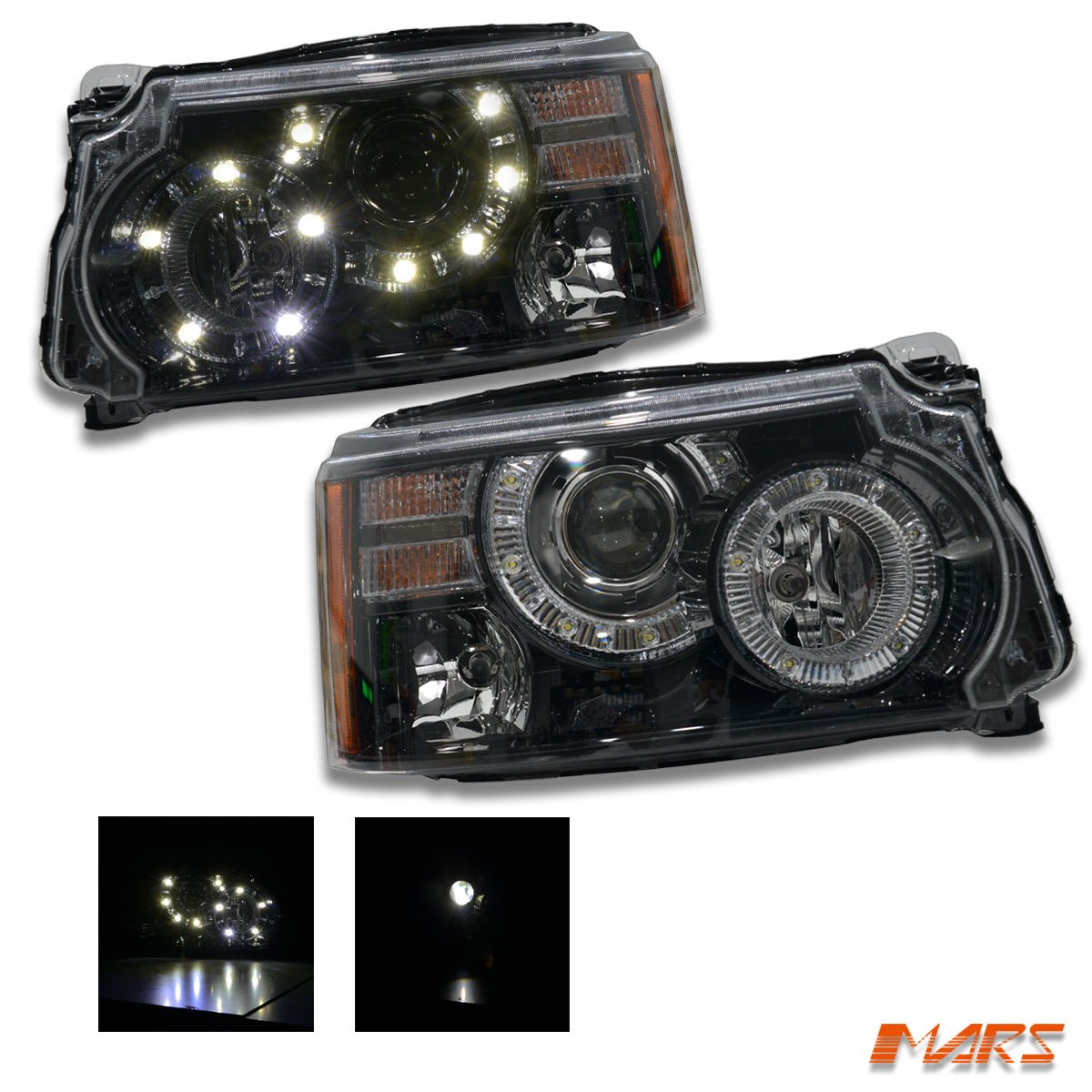 DRL head lights with Xenon HID for Land Rover Range Rover Sport L320 2010 - 2013 - Mars Performance