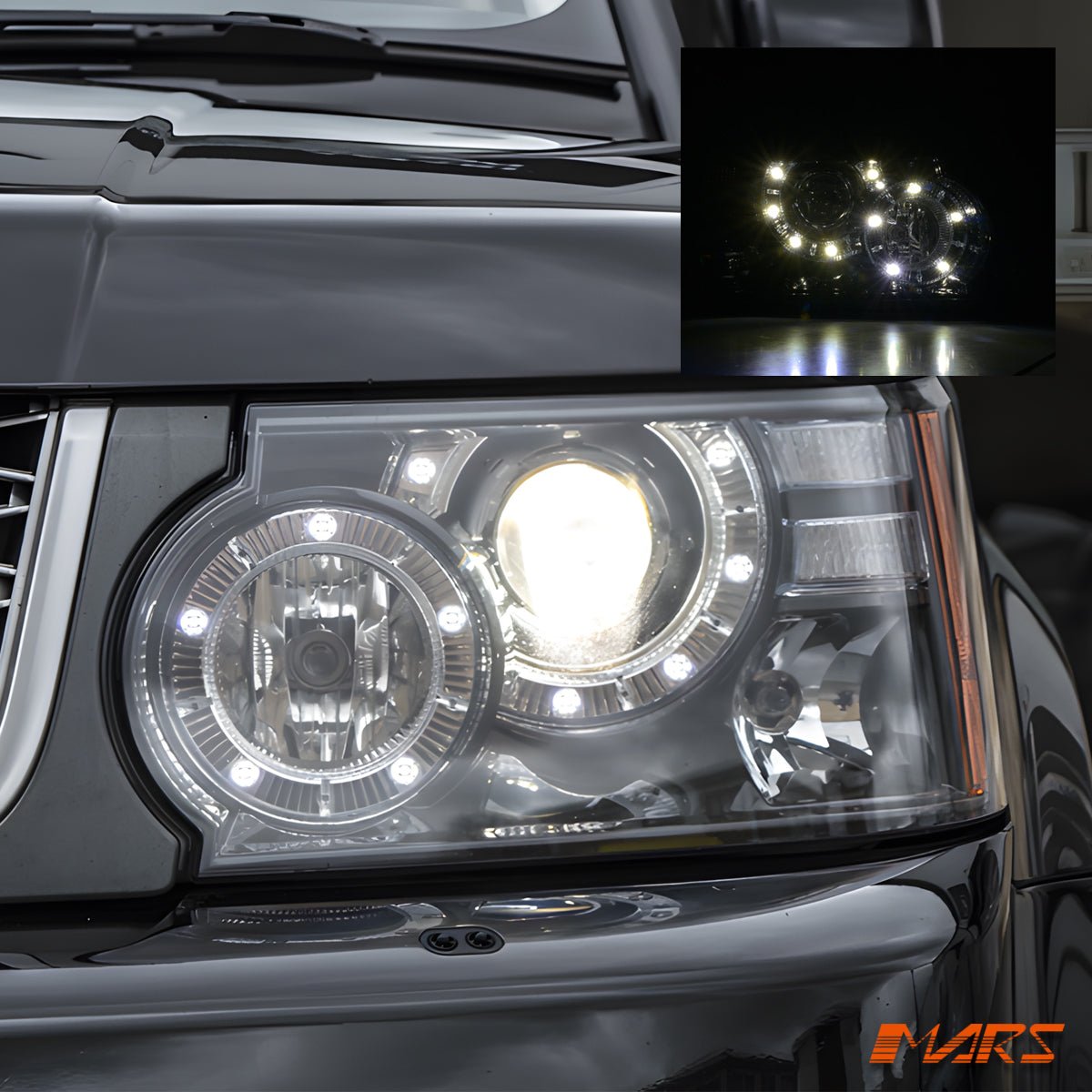 DRL head lights with Xenon HID for Land Rover Range Rover Sport L320 2 ...