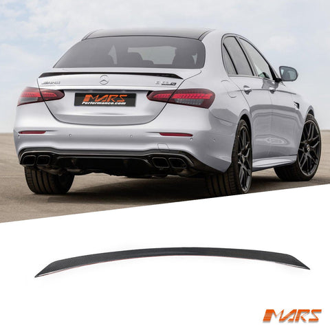 E63 - S AMG Style Carbon Fibre Rear Trunk Lip Spoiler Bodykit for Mecedes Benz E - Class W213 Sedan & E43 E55 E63 2016 - 2023 - Mars Performance