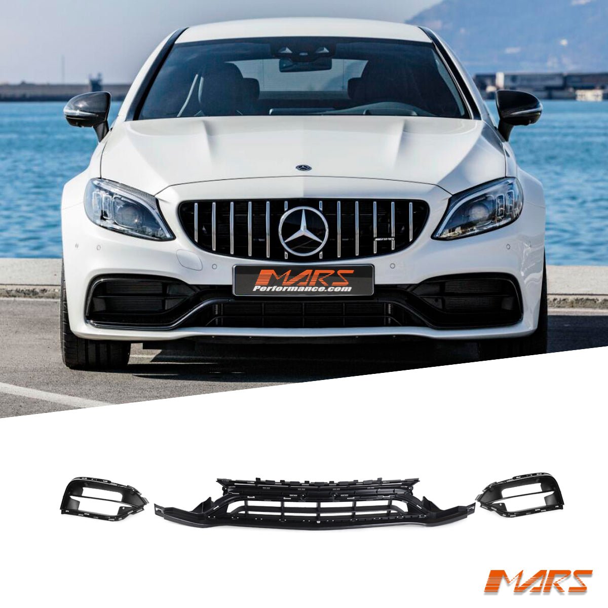 Facelift front bumper bar lower Mesh Grill Ducts Vent bodykit for Mercedes Benz AMG C63 & C63 - S W205 C205 S205 A205 2015 - 2023 - Mars Performance