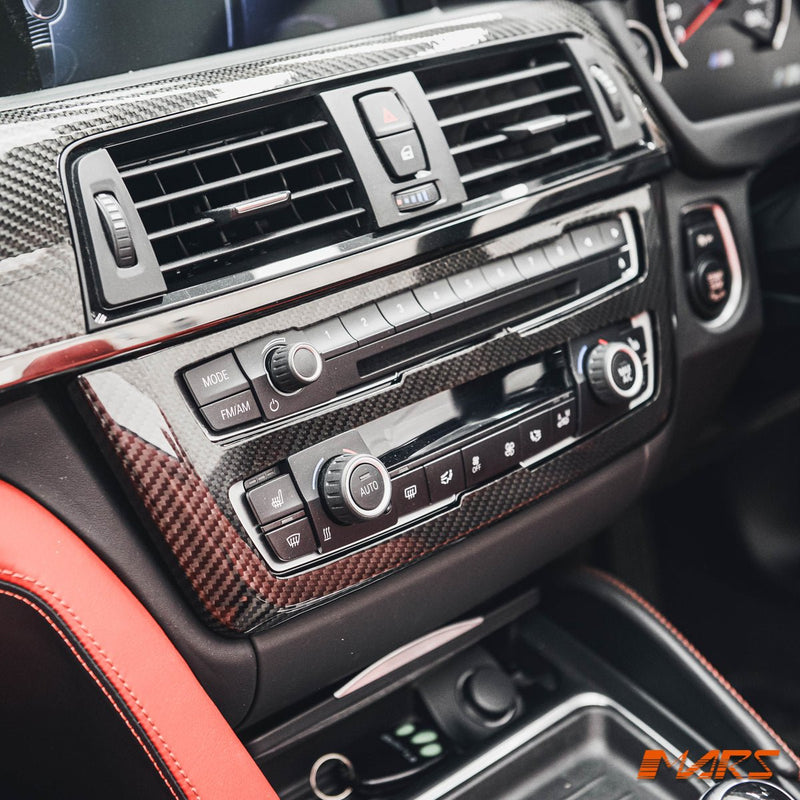 FloKraft Carbon Fibre Center Dashboard Trim Cover for BMW 3 - Series F30 F31 4 Series F32 F33 M3 F80 M4 F82 F83 - Mars Performance