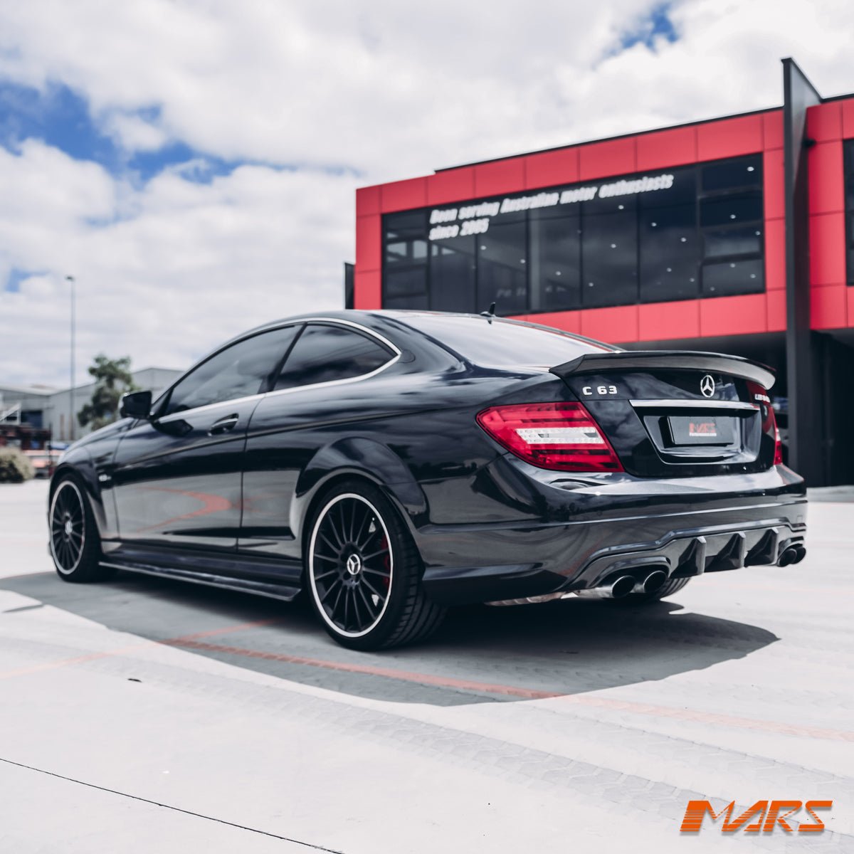 Flokraft Carbon Fibre Rear Bumper Bar Diffuser Bodykit for Mercedes Benz AMG C63 W204 C204 2011 - 2014 - Mars Performance
