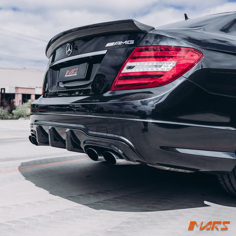 Flokraft Carbon Fibre Rear Bumper Bar Diffuser Bodykit for Mercedes Benz AMG C63 W204 C204 2011 - 2014 - Mars Performance