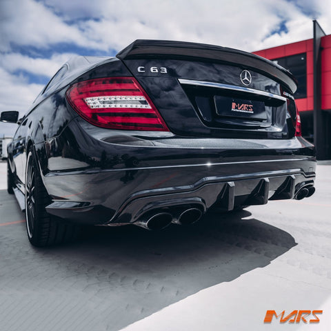 Flokraft Carbon Fibre Rear Bumper Bar Diffuser Bodykit for Mercedes Benz AMG C63 W204 C204 2011 - 2014 - Mars Performance